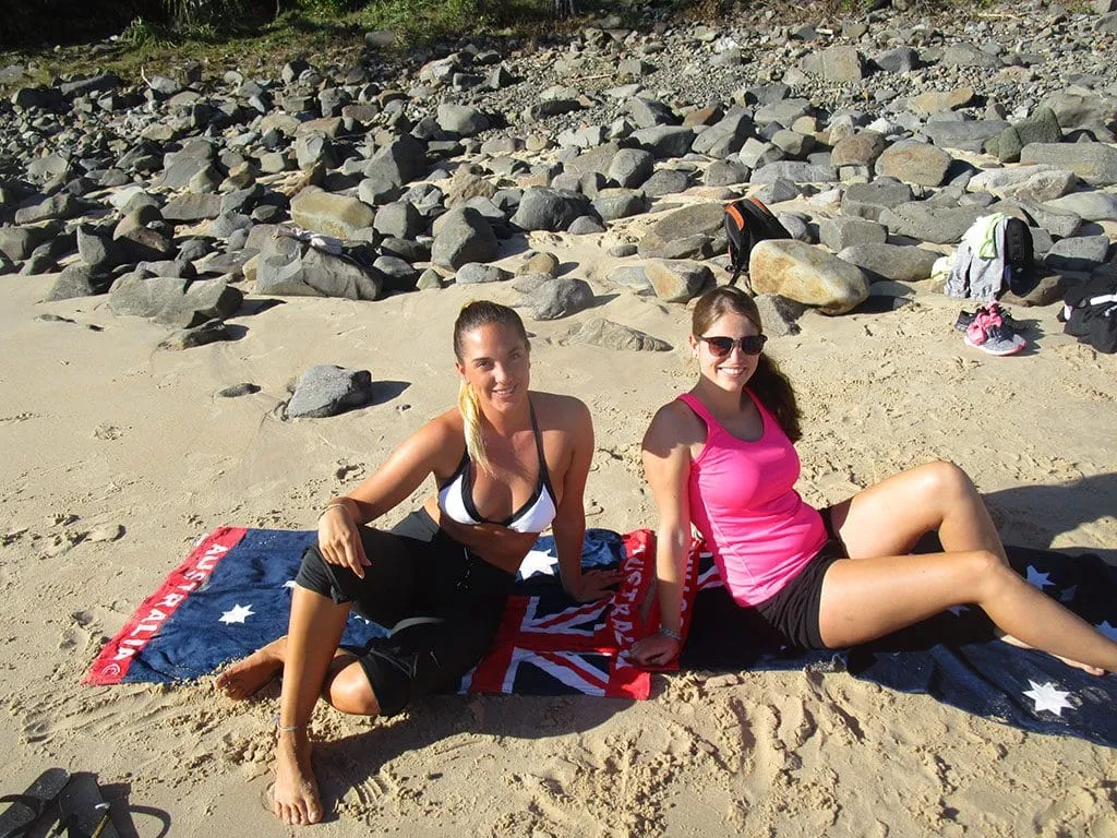 estudiantes en la playa